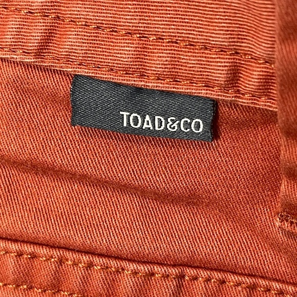 Toad & Co Mission Ridge Shorts Rust Orange Red Chino Organic Cotton Men’s 38 - Picture 7 of 8